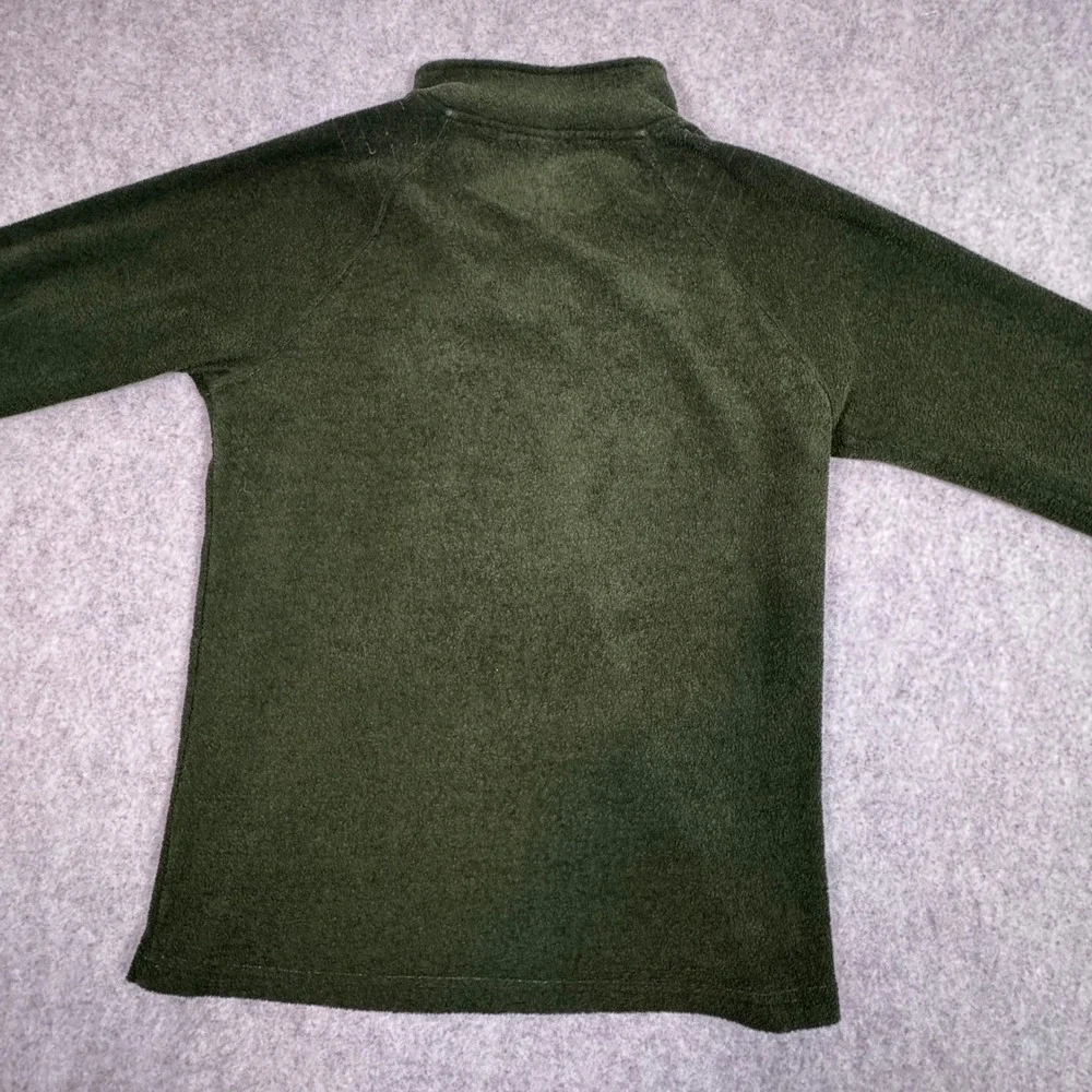 Prana Fleece Pullover Mens Large Green Quarter Zip Mock Neck‎ Raglan